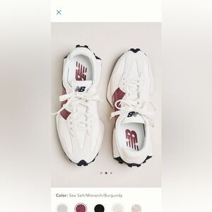 NEW IN BOX New Balance 327 Sneakers Sea Salt/Monarch/Burgundy 7.5